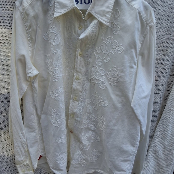 Consumers Union  UnisexVintage Crewel Button Down.L - Picture 8 of 11